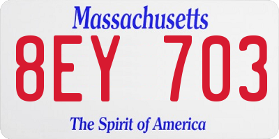 MA license plate 8EY703
