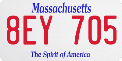 MA license plate 8EY705