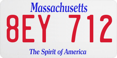 MA license plate 8EY712