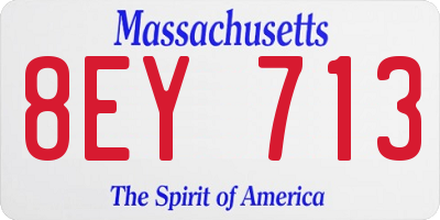 MA license plate 8EY713
