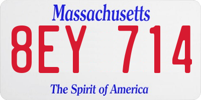 MA license plate 8EY714