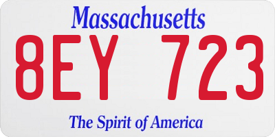 MA license plate 8EY723