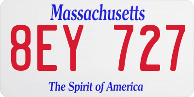 MA license plate 8EY727