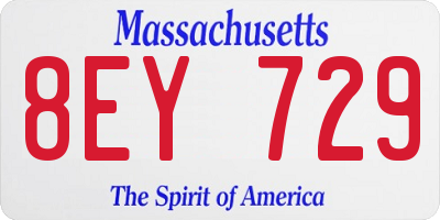 MA license plate 8EY729
