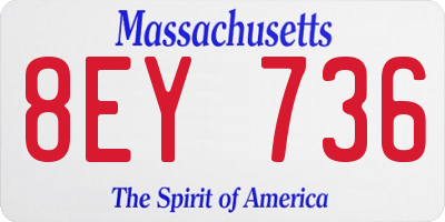 MA license plate 8EY736