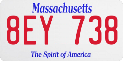 MA license plate 8EY738