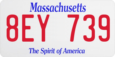 MA license plate 8EY739