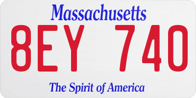 MA license plate 8EY740