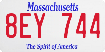 MA license plate 8EY744