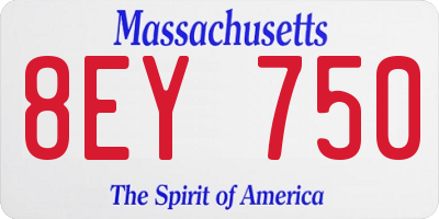 MA license plate 8EY750