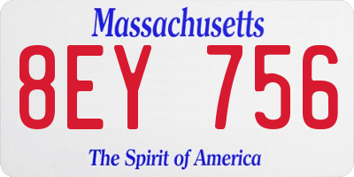 MA license plate 8EY756