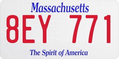 MA license plate 8EY771