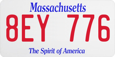 MA license plate 8EY776