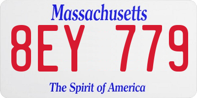 MA license plate 8EY779