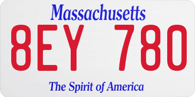 MA license plate 8EY780