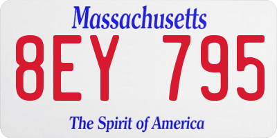 MA license plate 8EY795