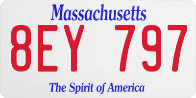 MA license plate 8EY797