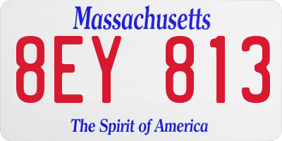 MA license plate 8EY813