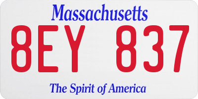 MA license plate 8EY837