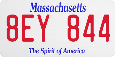 MA license plate 8EY844