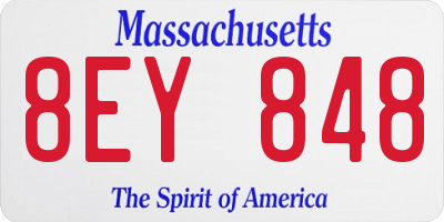 MA license plate 8EY848