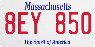 MA license plate 8EY850