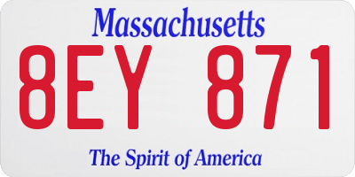 MA license plate 8EY871