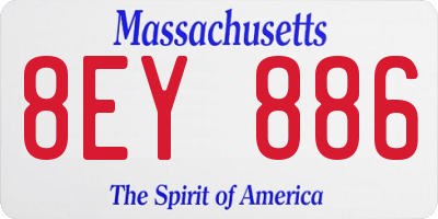 MA license plate 8EY886