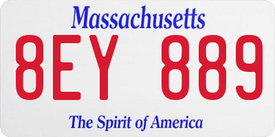 MA license plate 8EY889
