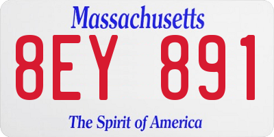 MA license plate 8EY891