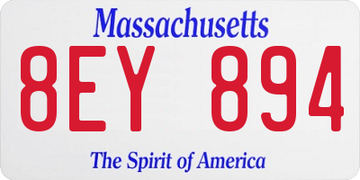 MA license plate 8EY894