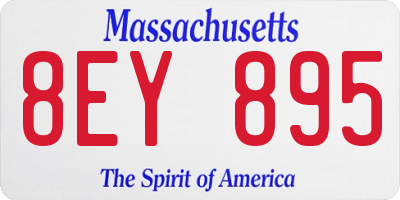 MA license plate 8EY895