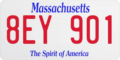 MA license plate 8EY901