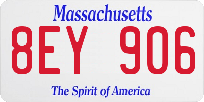MA license plate 8EY906