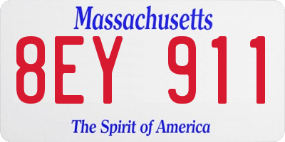 MA license plate 8EY911