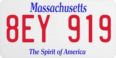 MA license plate 8EY919