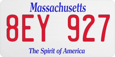 MA license plate 8EY927