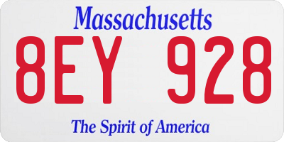 MA license plate 8EY928