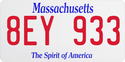 MA license plate 8EY933