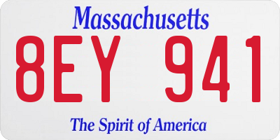 MA license plate 8EY941