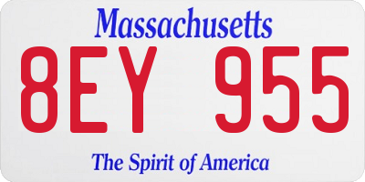 MA license plate 8EY955