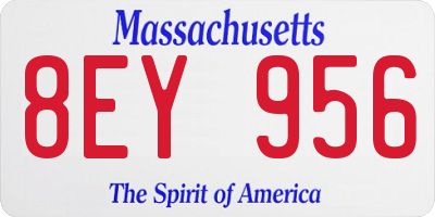 MA license plate 8EY956