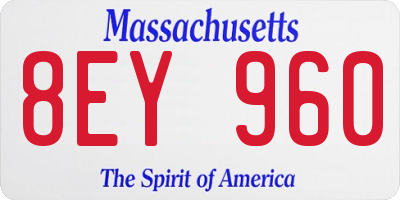 MA license plate 8EY960