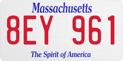MA license plate 8EY961