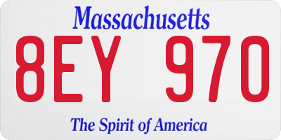 MA license plate 8EY970