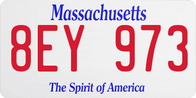 MA license plate 8EY973