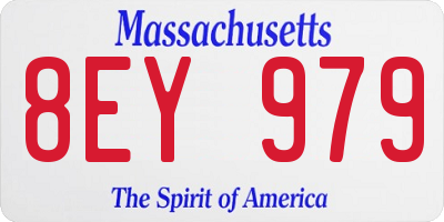 MA license plate 8EY979
