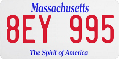 MA license plate 8EY995