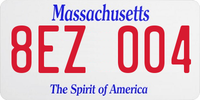 MA license plate 8EZ004
