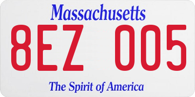 MA license plate 8EZ005